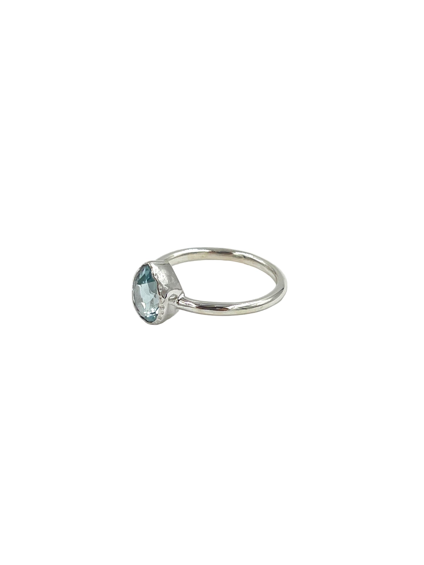 Teardrop Blue Topaz Ring