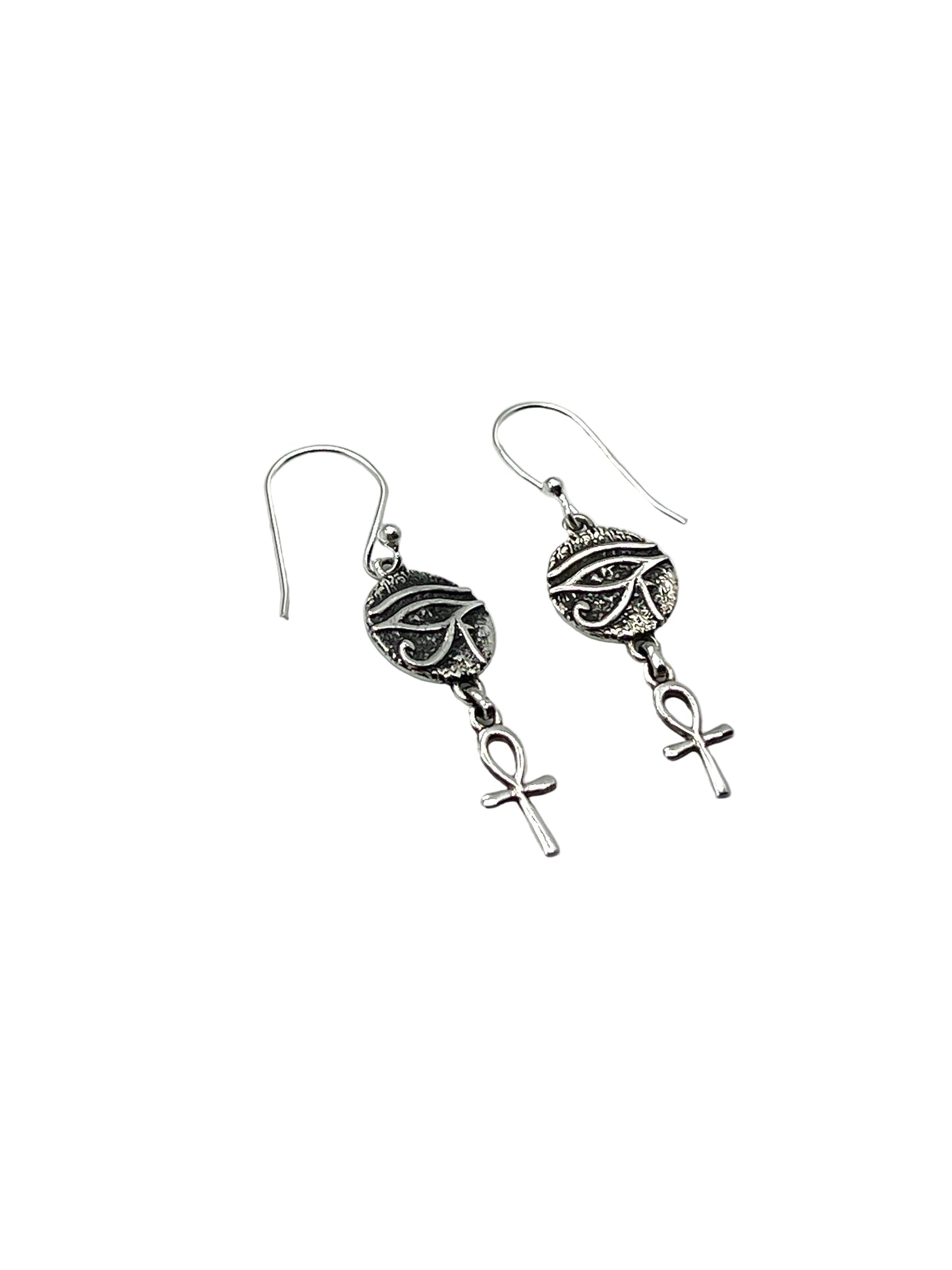 Eye of Horus & Ankh Earrings