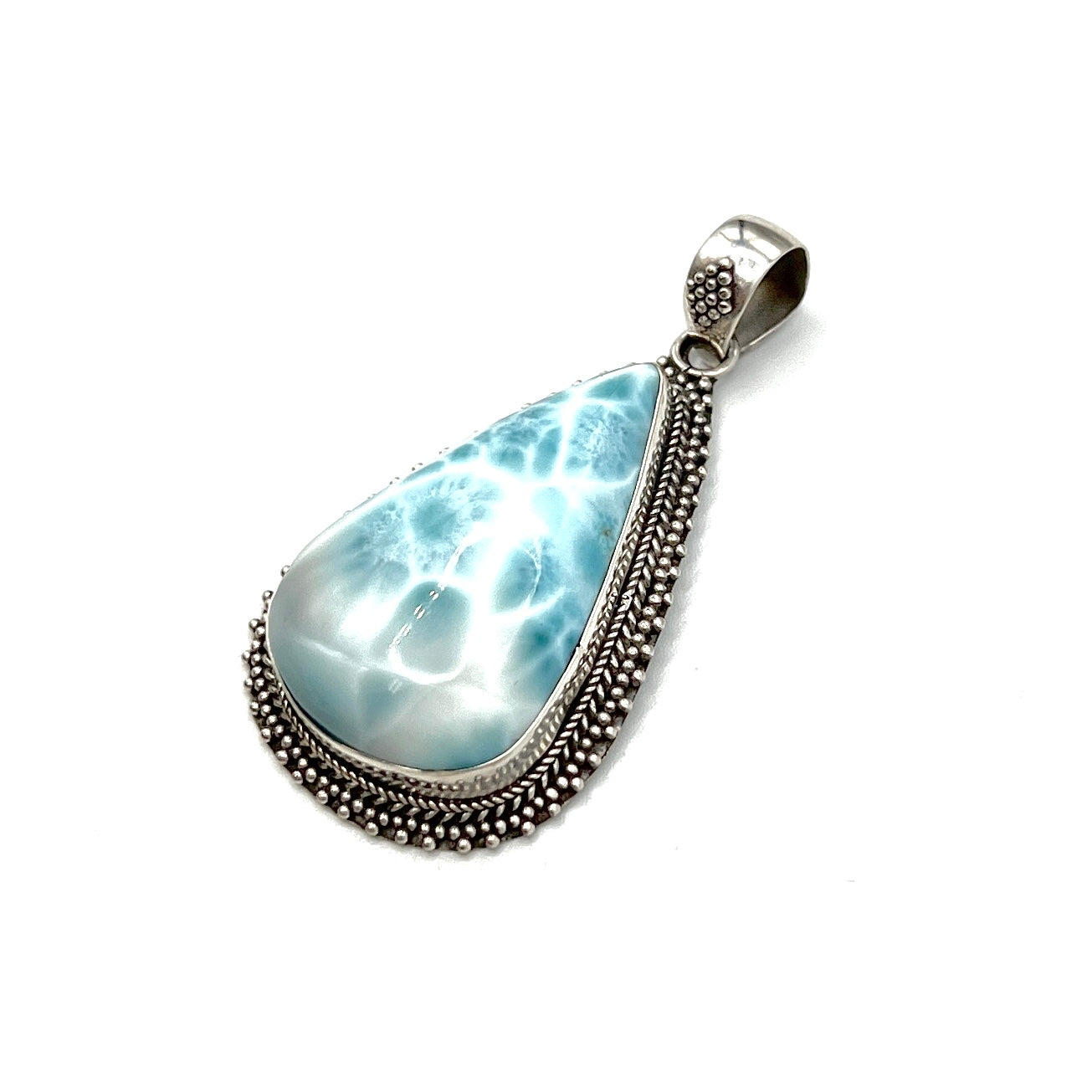 Sterling Silver Larimar Teardrop Pendants