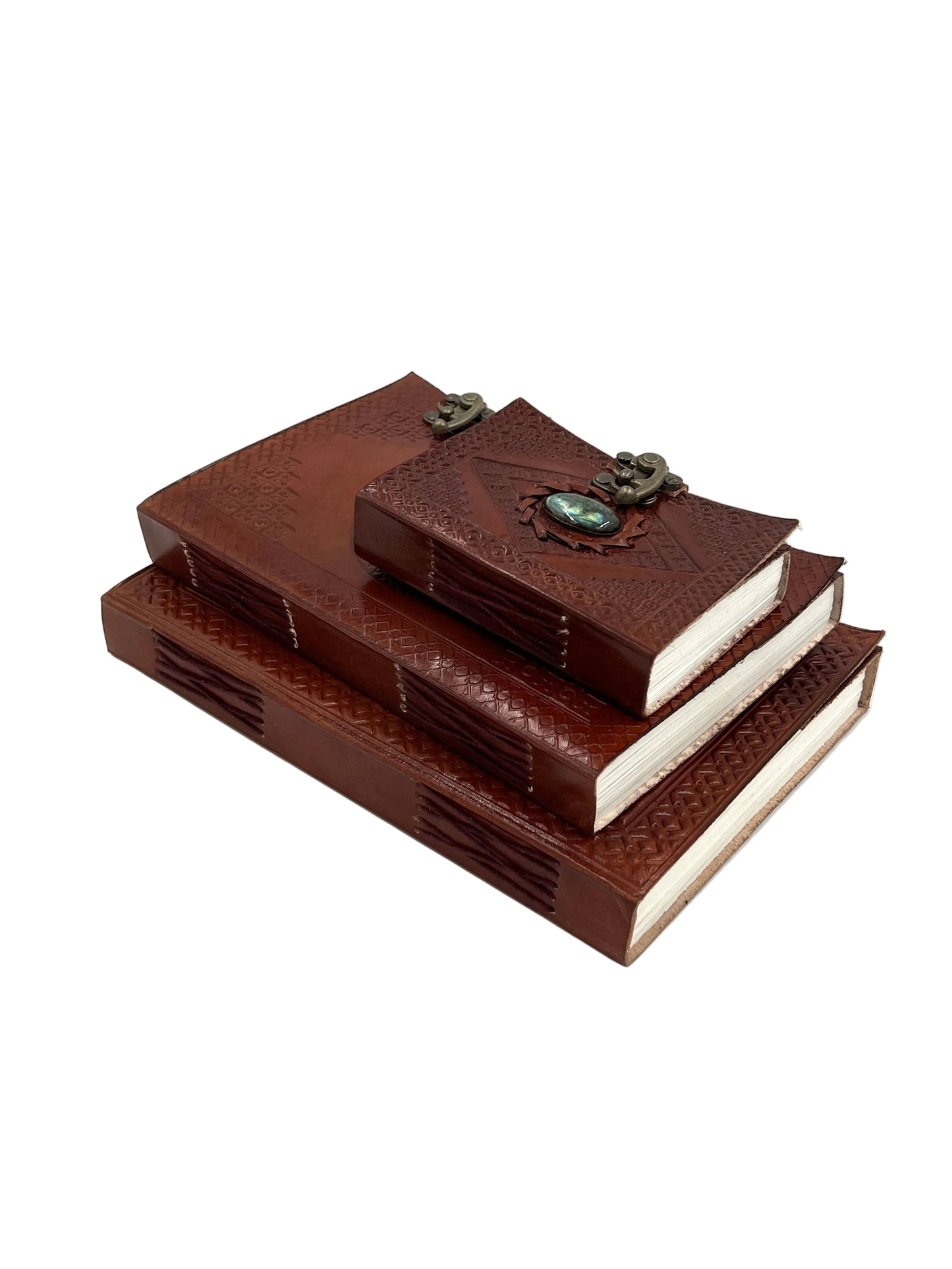 Camel Leather Gemstone Journals