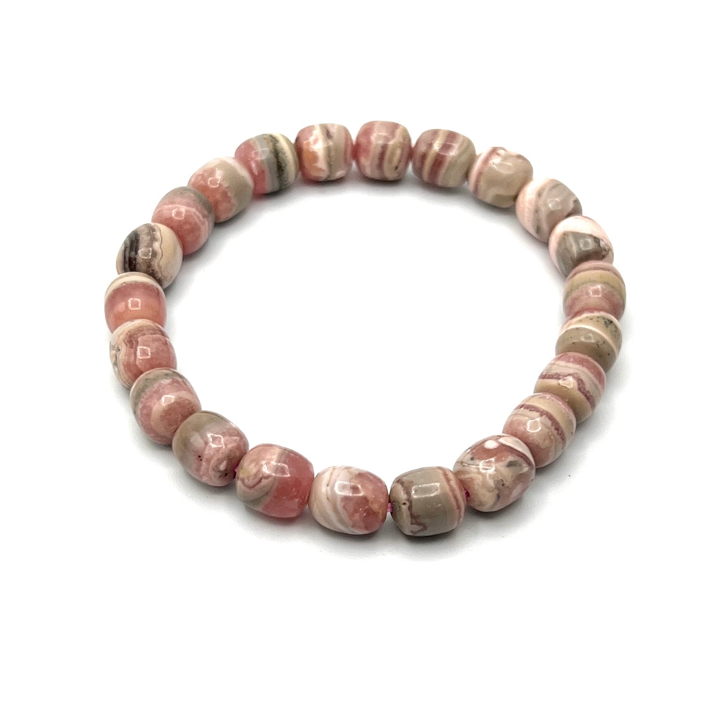 Rhodochrosite Tube Stretchy Bracelets