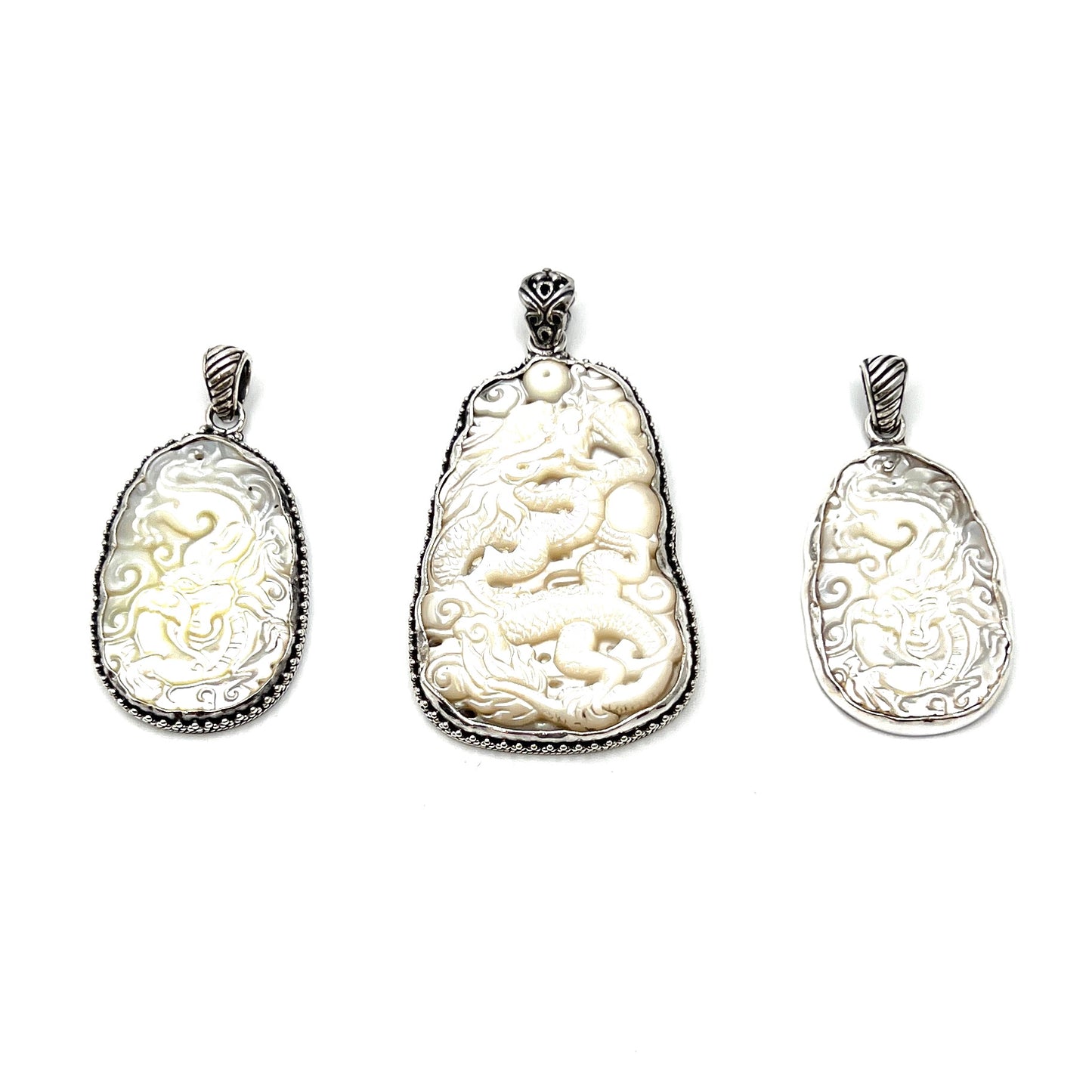 Mother of Pearl Dragon Pendants