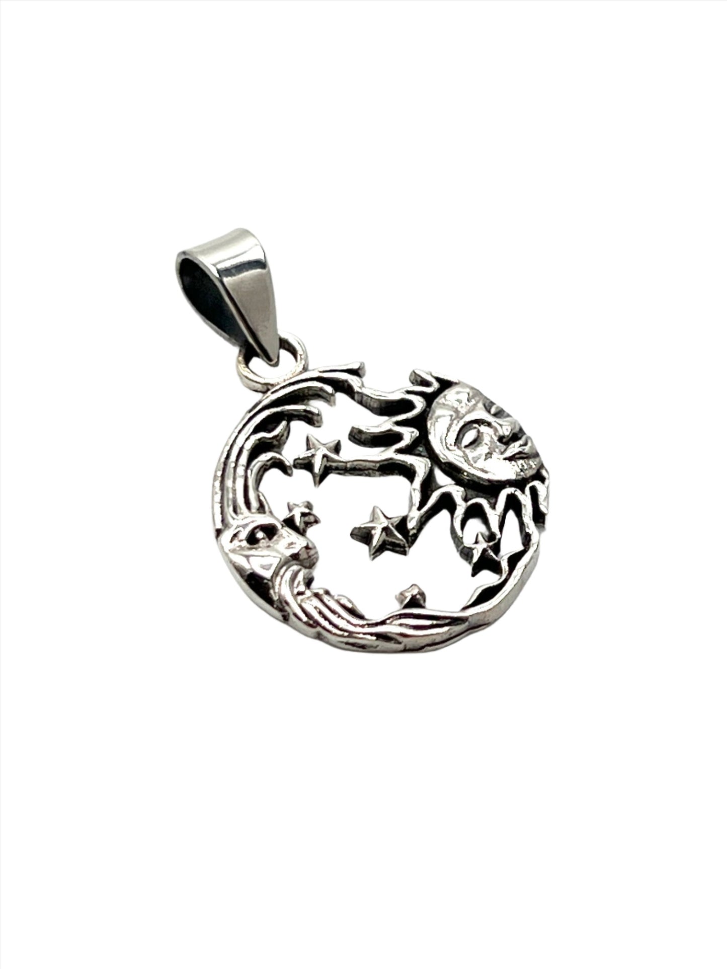 Sterling Silver Moon & Sun Pendant