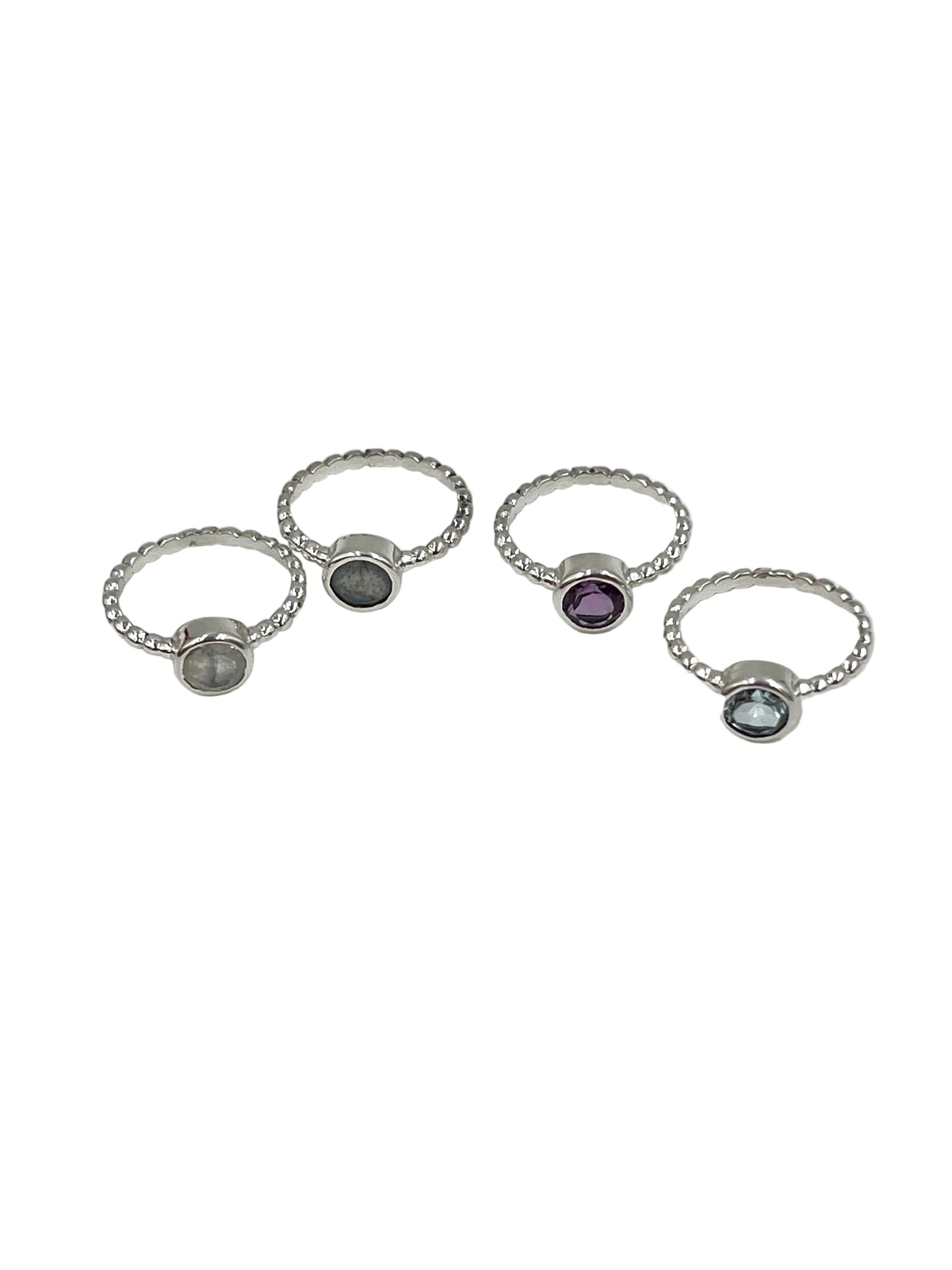 Circle Gemstone Beaded Ring