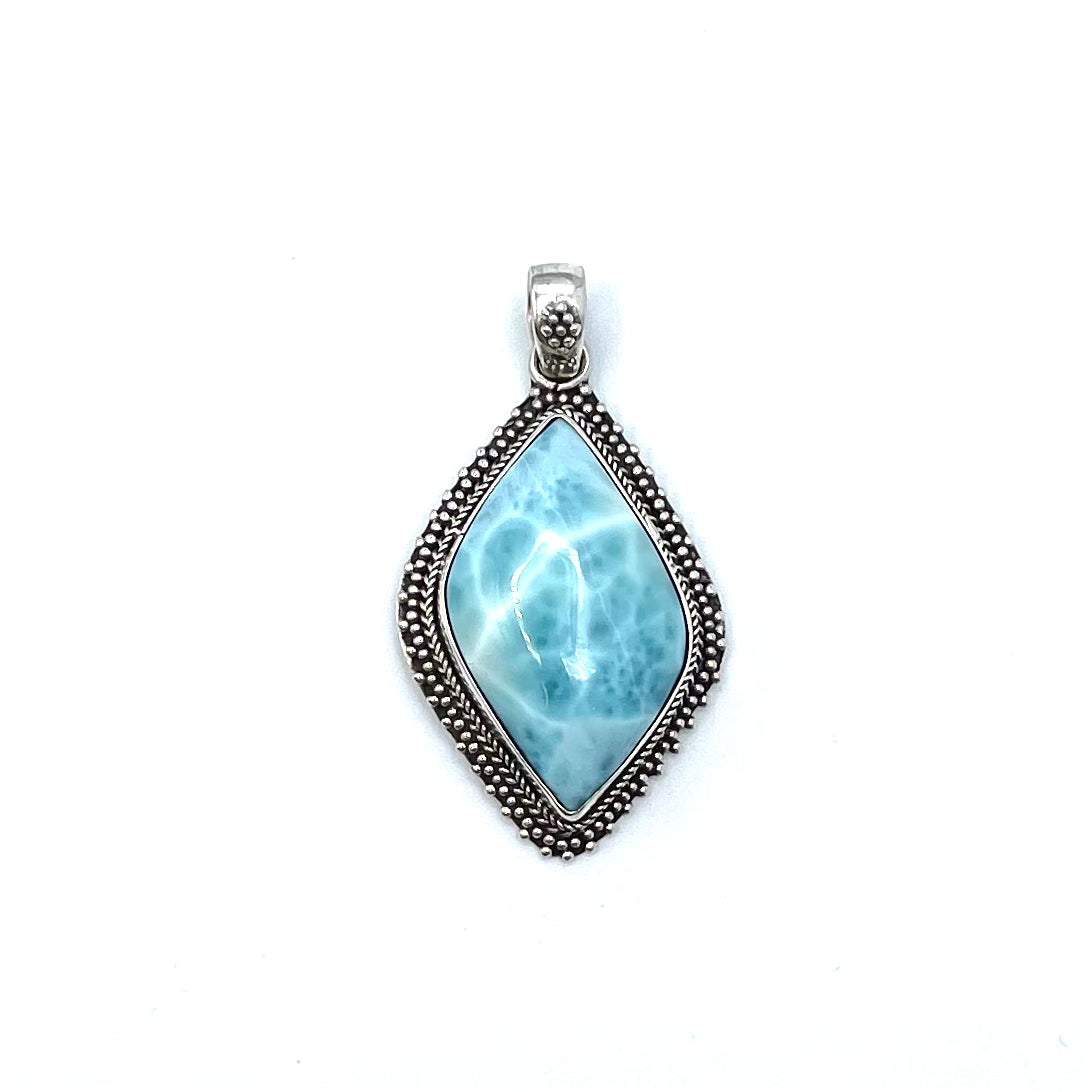 Sterling Silver Larimar Freeform Pendants