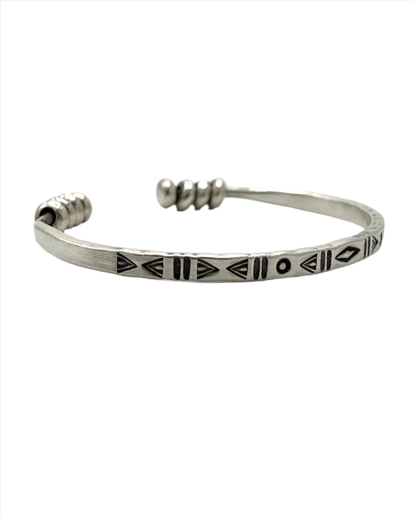 Sterling Silver Hilltribe Triangle Cuff Bracelet