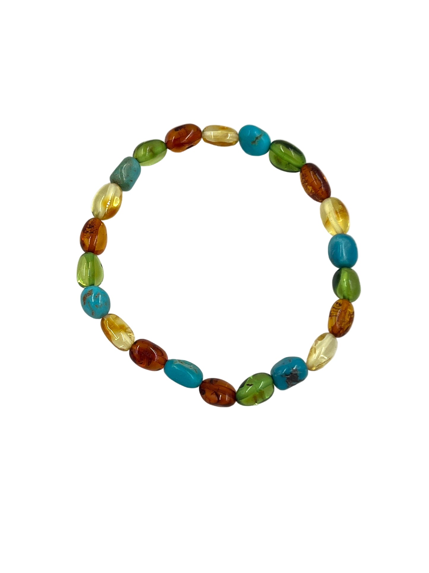 Amber & Turquoise Beaded Bracelets