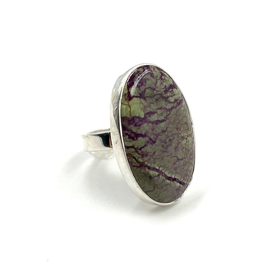 Sterling Silver Stichtite Oval Ring