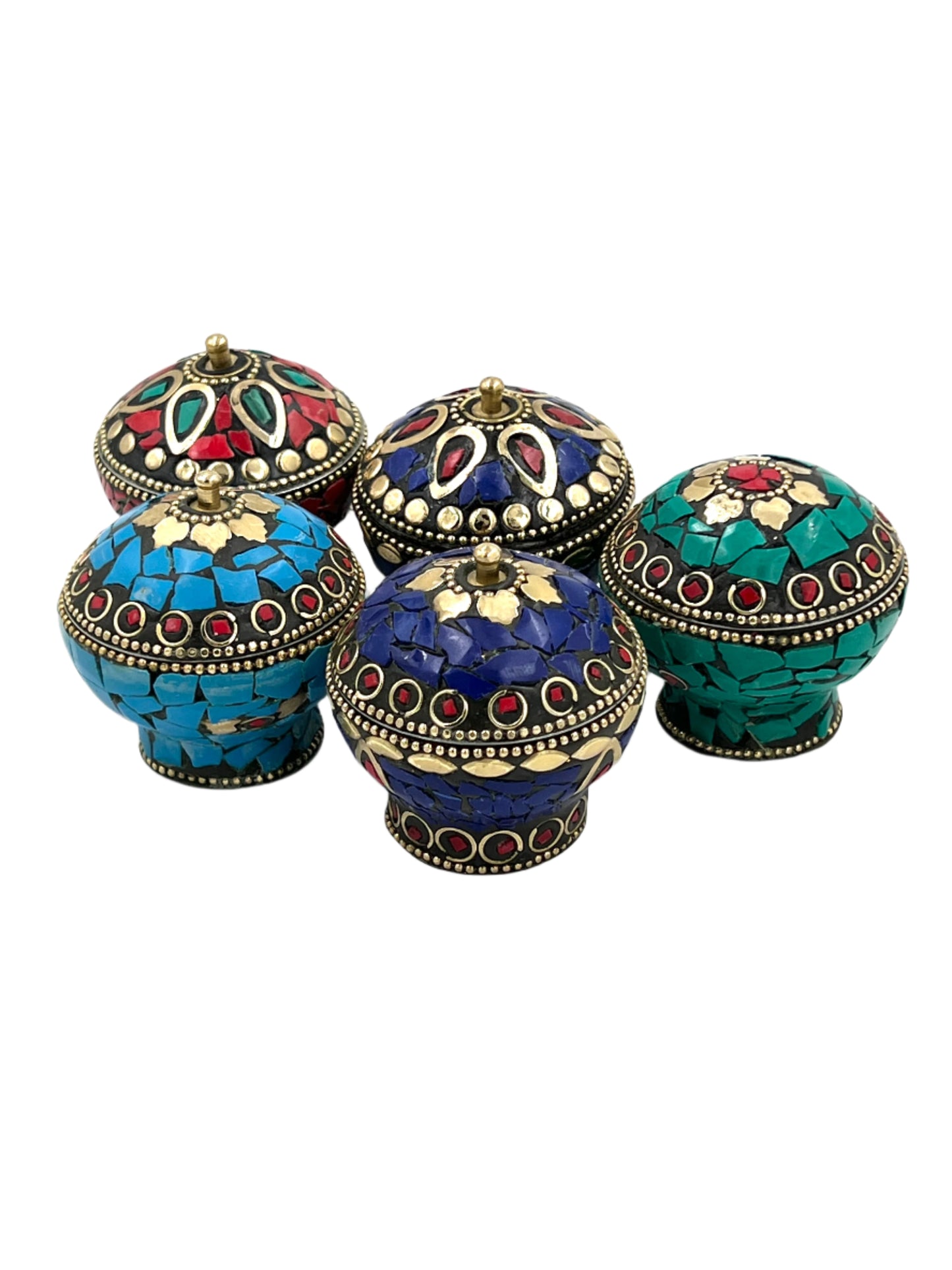 Mini Mosaic Indian Metal Jar