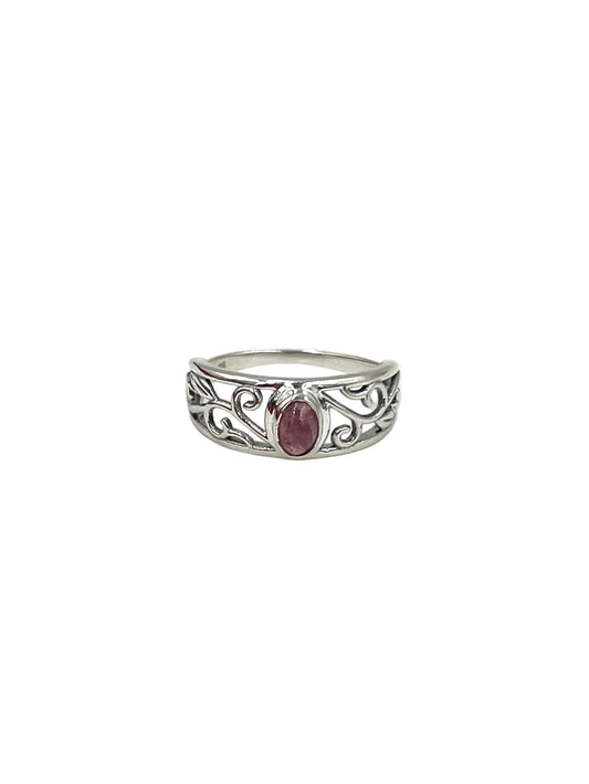 Pink Tourmaline Filigree Ring