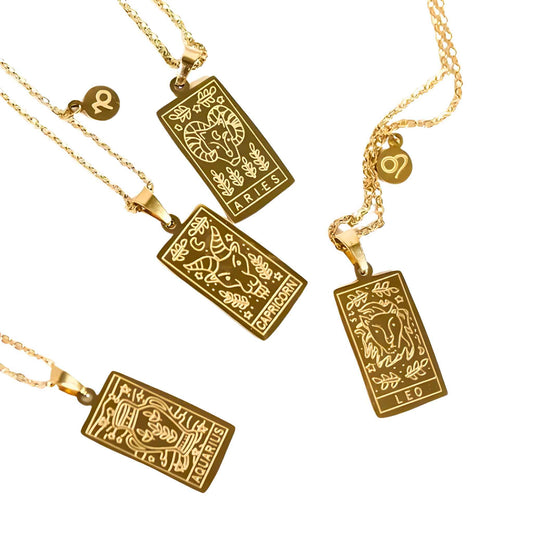Zodiac Tarot Card & Astrology Necklace