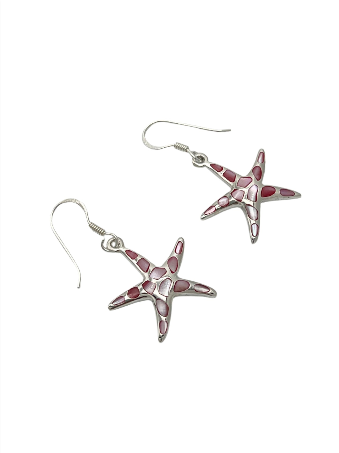 Sterling Silver Shell Starfish Earrings