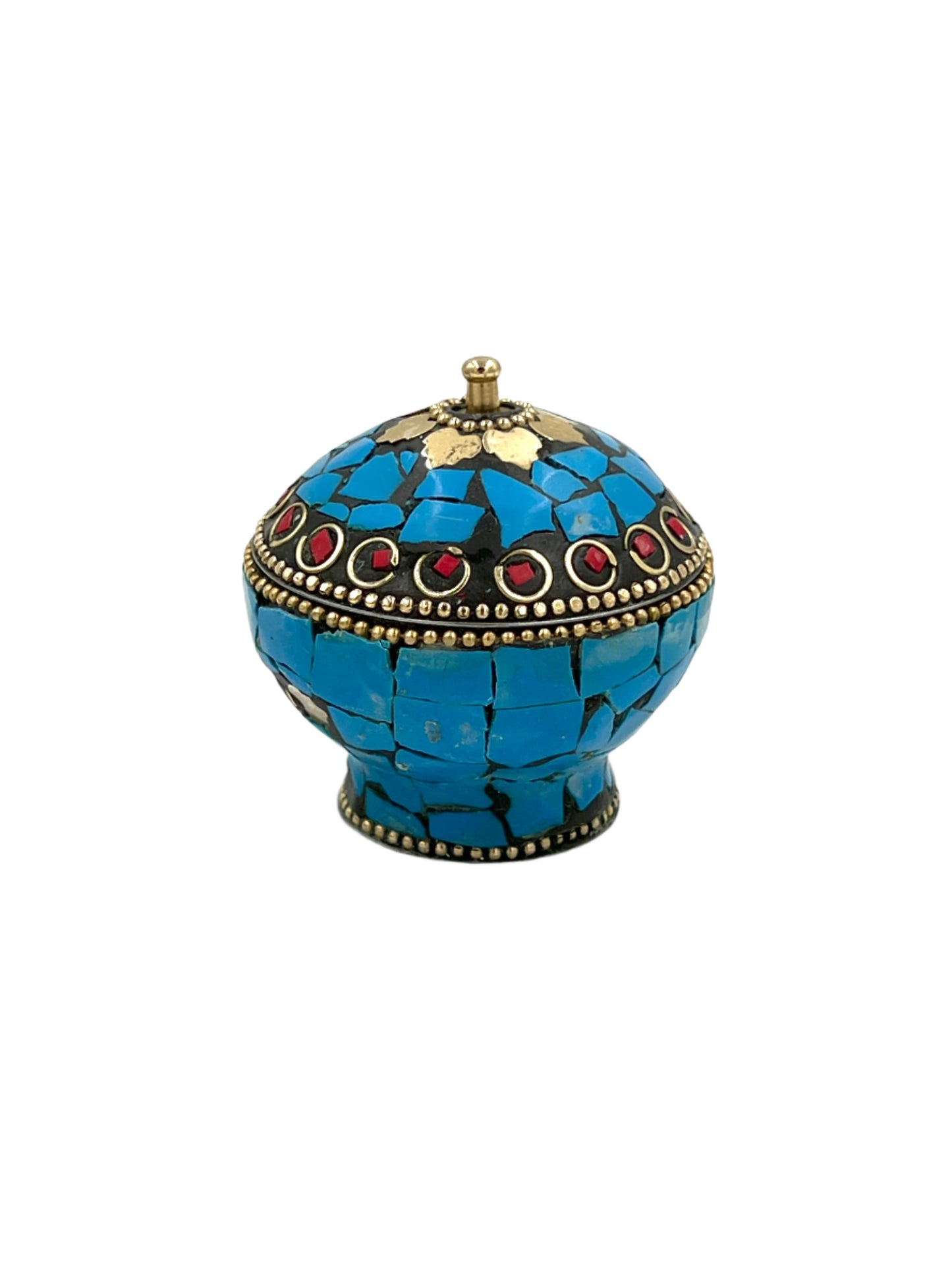 Mini Mosaic Indian Metal Jar