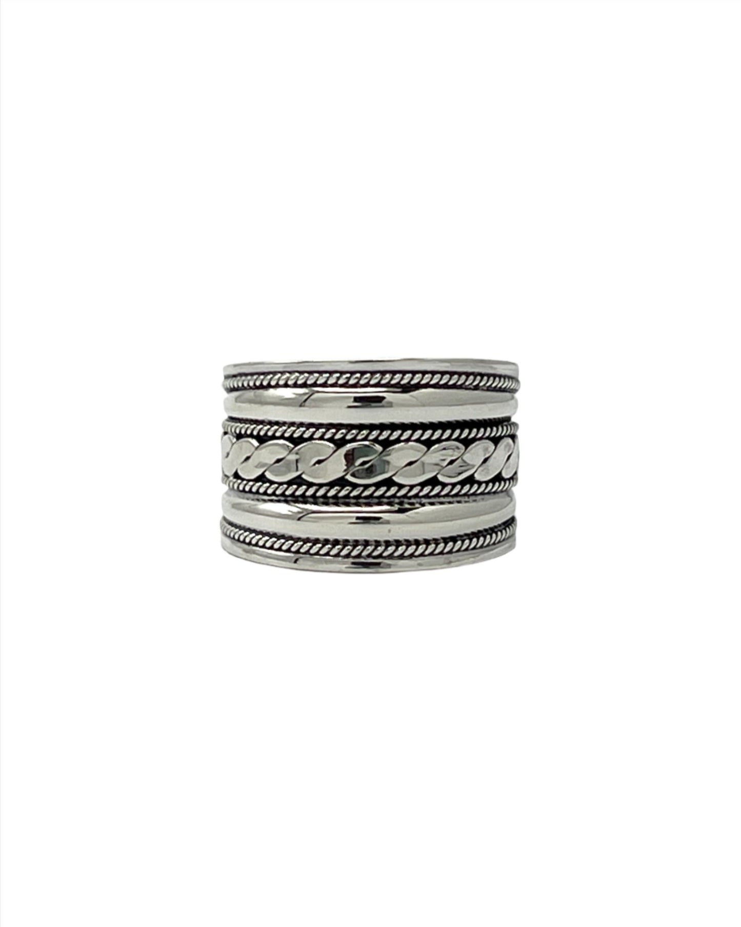 Sterling Silver Flat Braided Ring