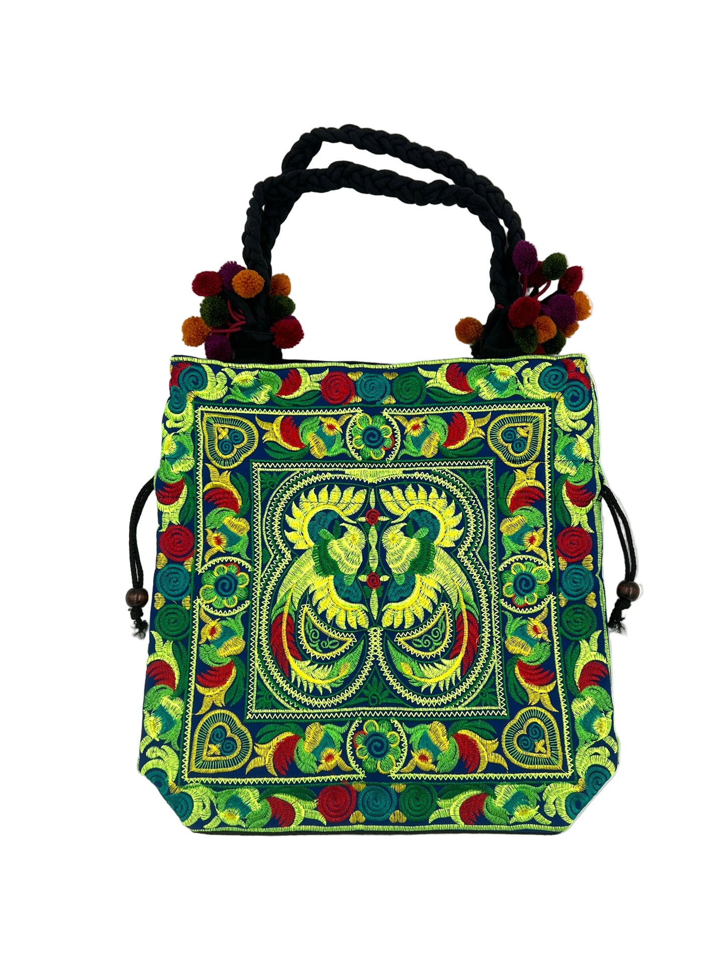 Embroidered Bird Shoulder Bag