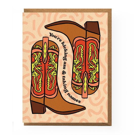 Kickass Cowboy Boot Congratulations Card