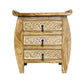 White Washed Teak 3 Drawer Nightstand