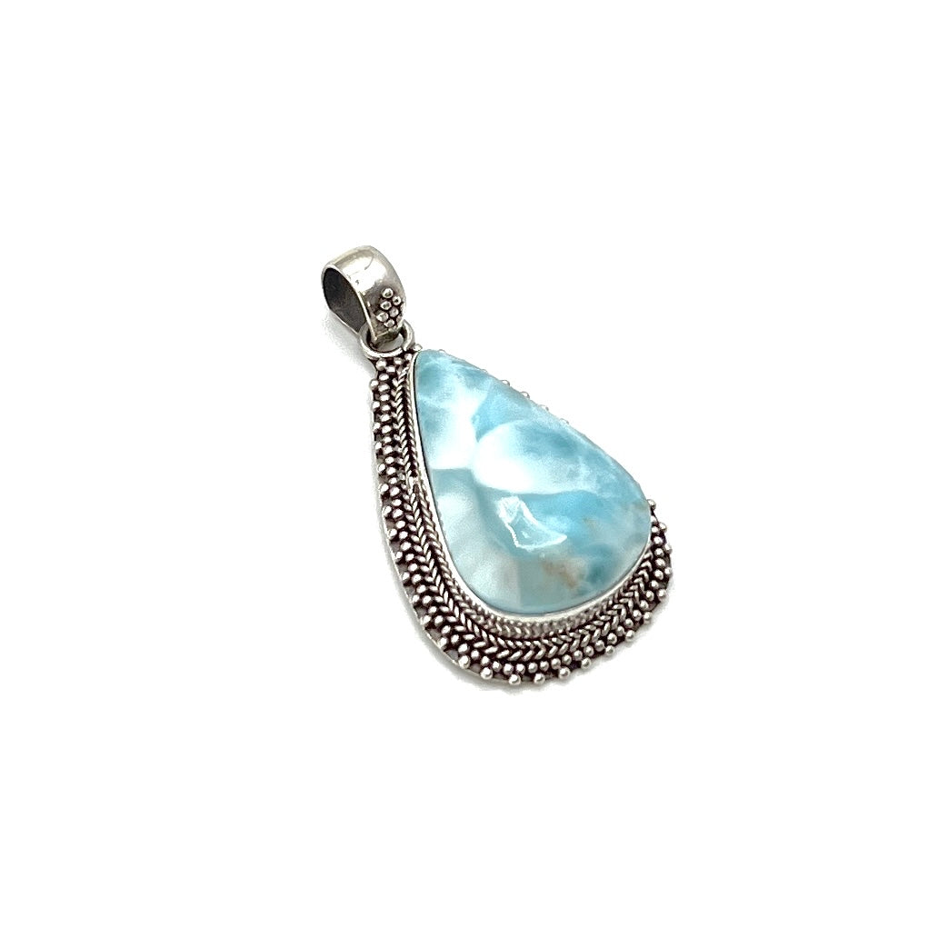 Sterling Silver Larimar Teardrop Pendants