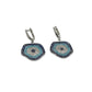 Silver Evil Eye Wavy Dangle Earrings