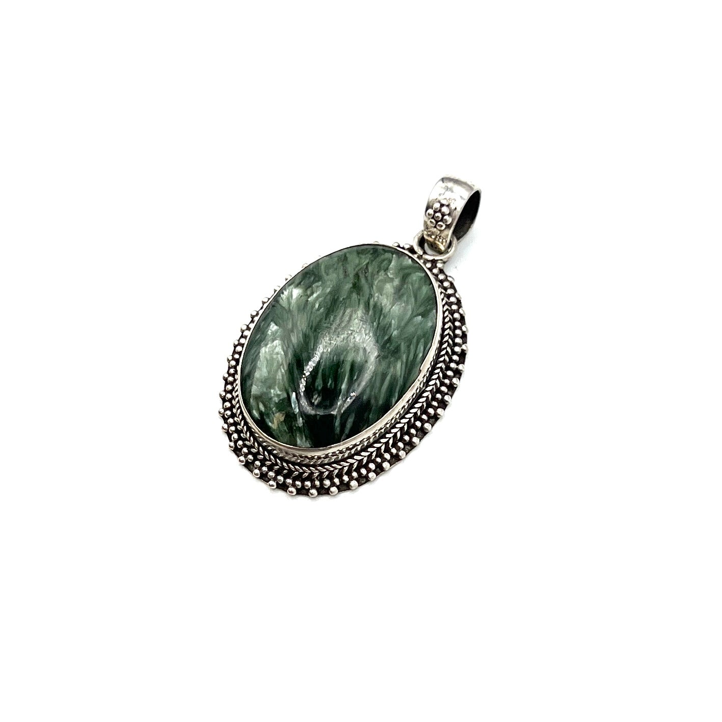 Sterling Silver Seraphinite Oval Pendants