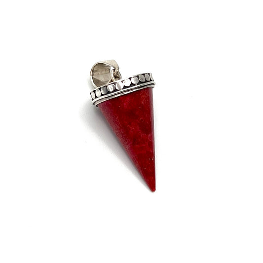 Sterling Silver Red Coral Pendant