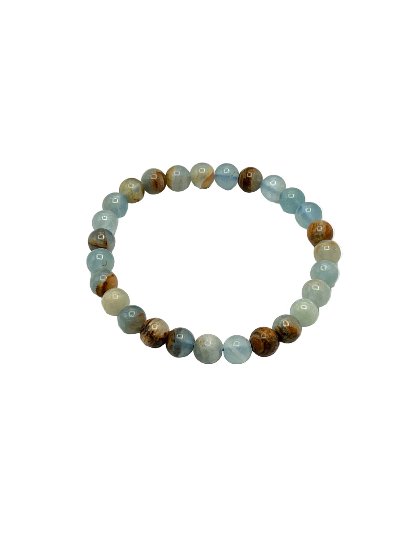 Lemurian Aquatine Calcite Stretchy Bracelets