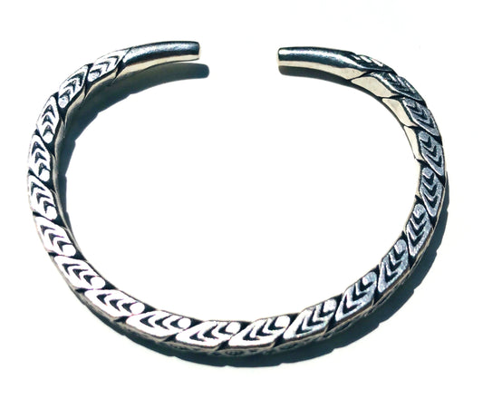 Sterling Silver Hill Tribe Hammered square Cuff Bracelet