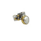 Silver Multi Metal Pearl Rings