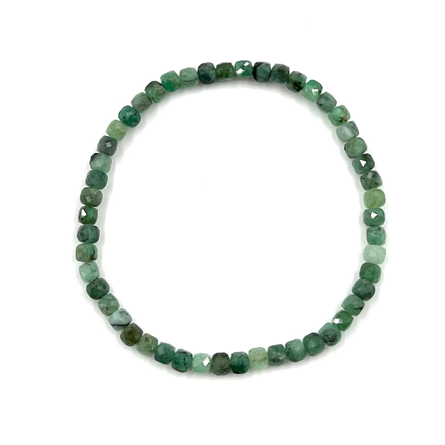 Faceted Emerald Stretchy Bracelets