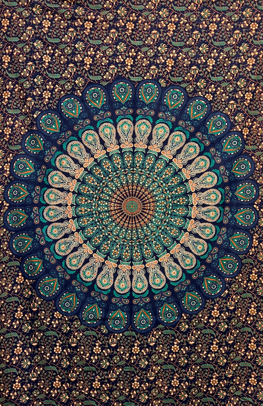 Peacock Flower Mandala Tapestries
