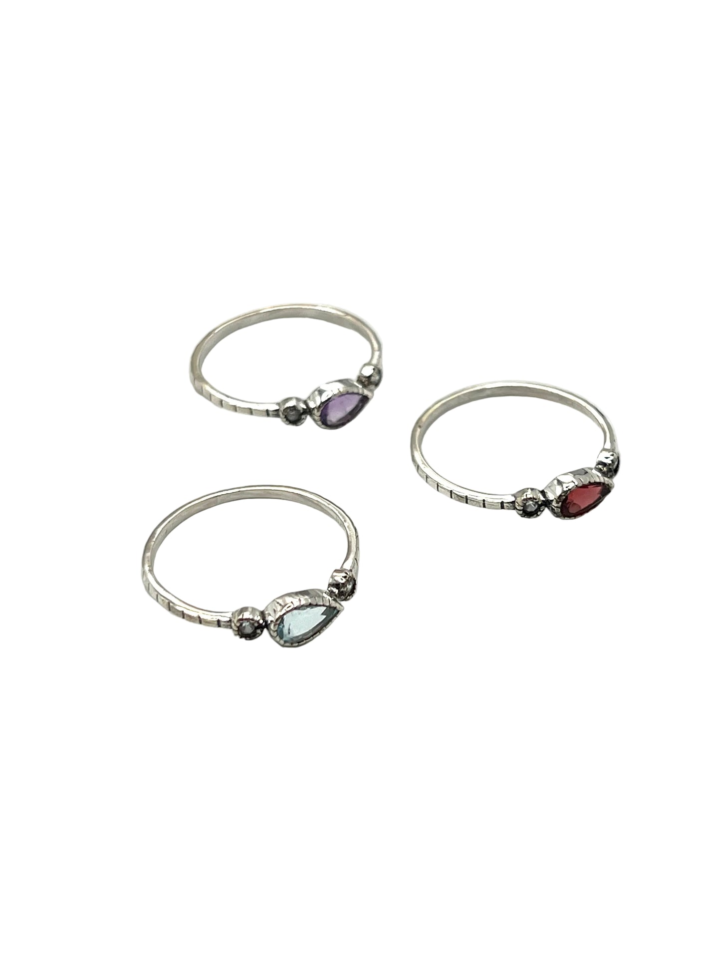 Teardrop Gemstone Rings