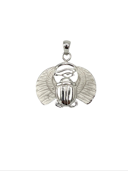 Silver Flying Scarab Pendants