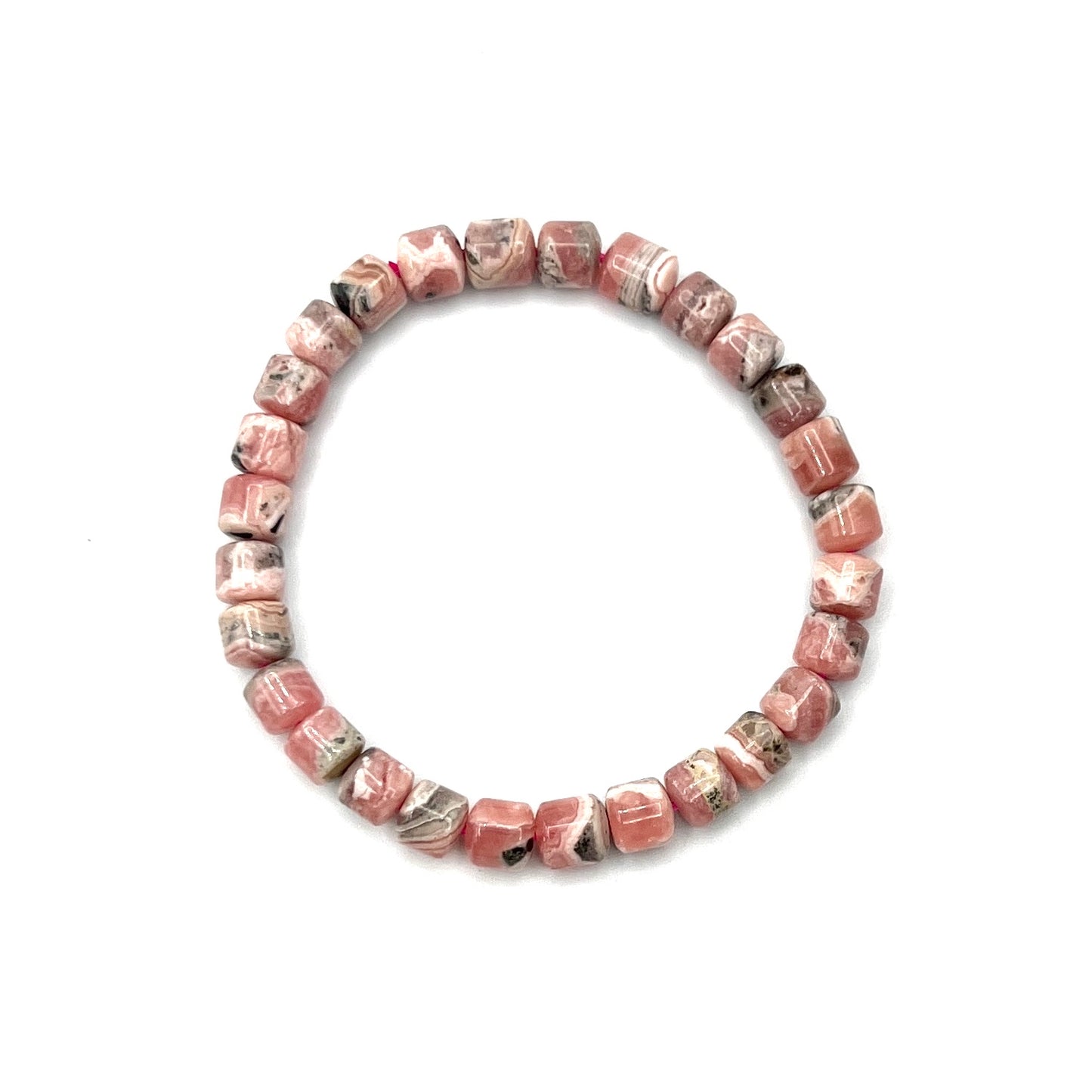 Rhodochrosite Tube Stretchy Bracelets