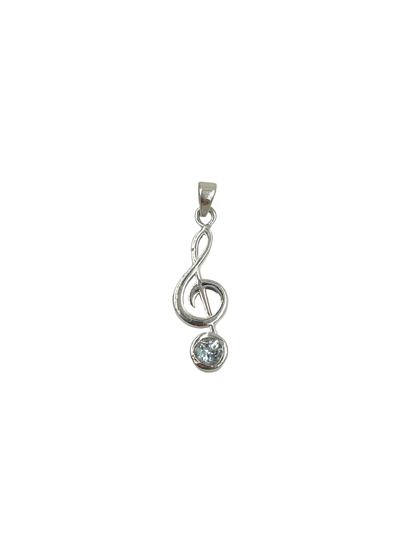 Gemstone Treble Clef Pendants