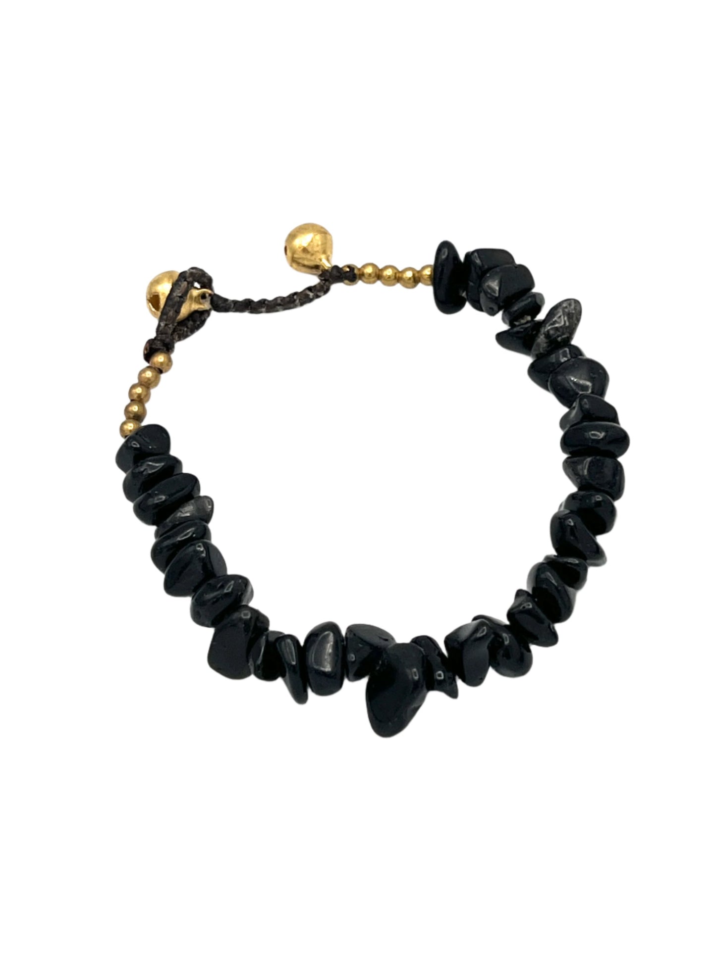 Chunky Gemstone Chip Brass Bracelet