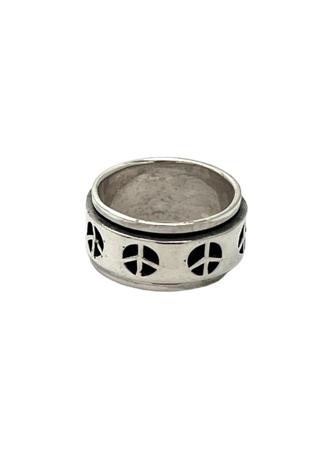 Sterling Silver Peace Spinner Ring