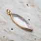 14 Karat Gold | Rose Quartz Marquise Cut Pendant