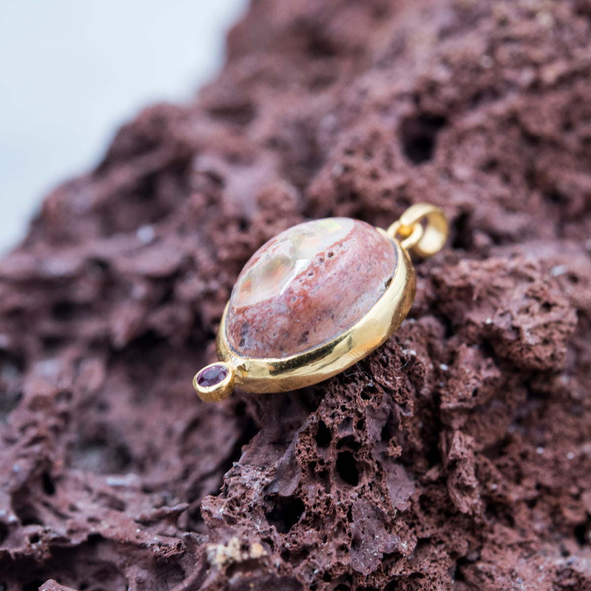 14 Karat Gold | Mexican Fire Opal Pendant Collection