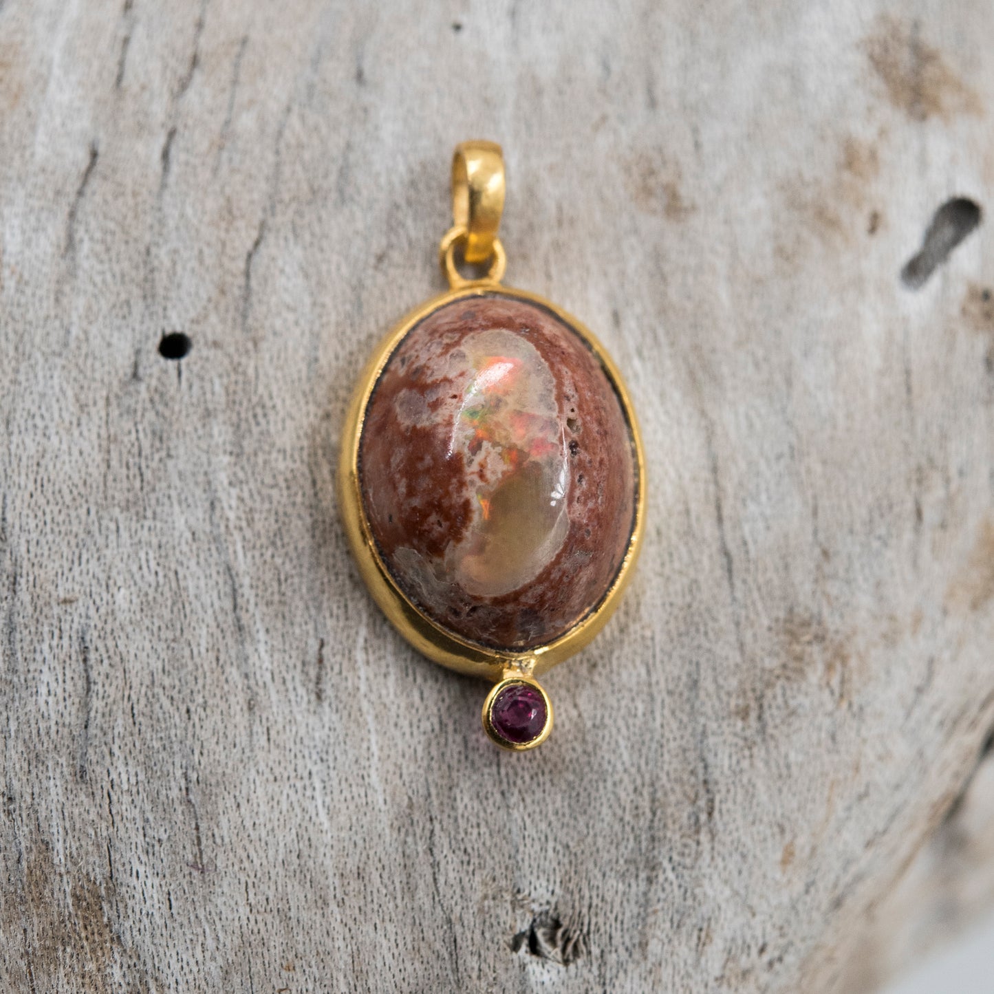 14 Karat Gold | Mexican Fire Opal Pendant Collection