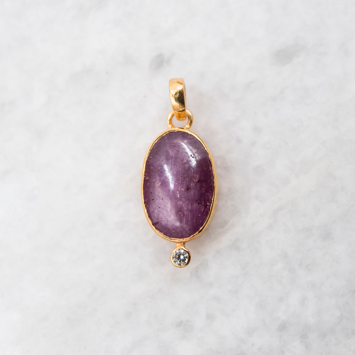 14 Karat Gold | Star Ruby & Diamond Pendant Collection