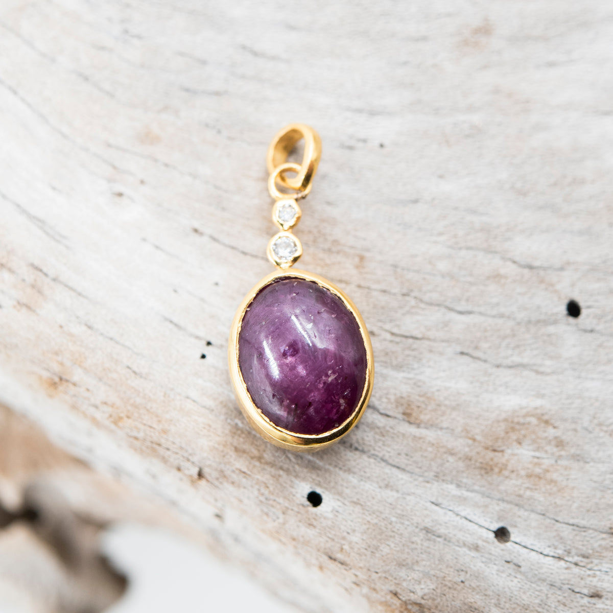 14 Karat Gold | Star Ruby & Diamond Pendant Collection