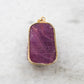 14 Karat Gold | Hand carved Ganesh Ruby Pendant