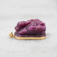 14 Karat Gold | Hand carved Ganesh Ruby Pendant