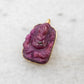 14 Karat Gold | Hand carved Ganesh Ruby Pendant