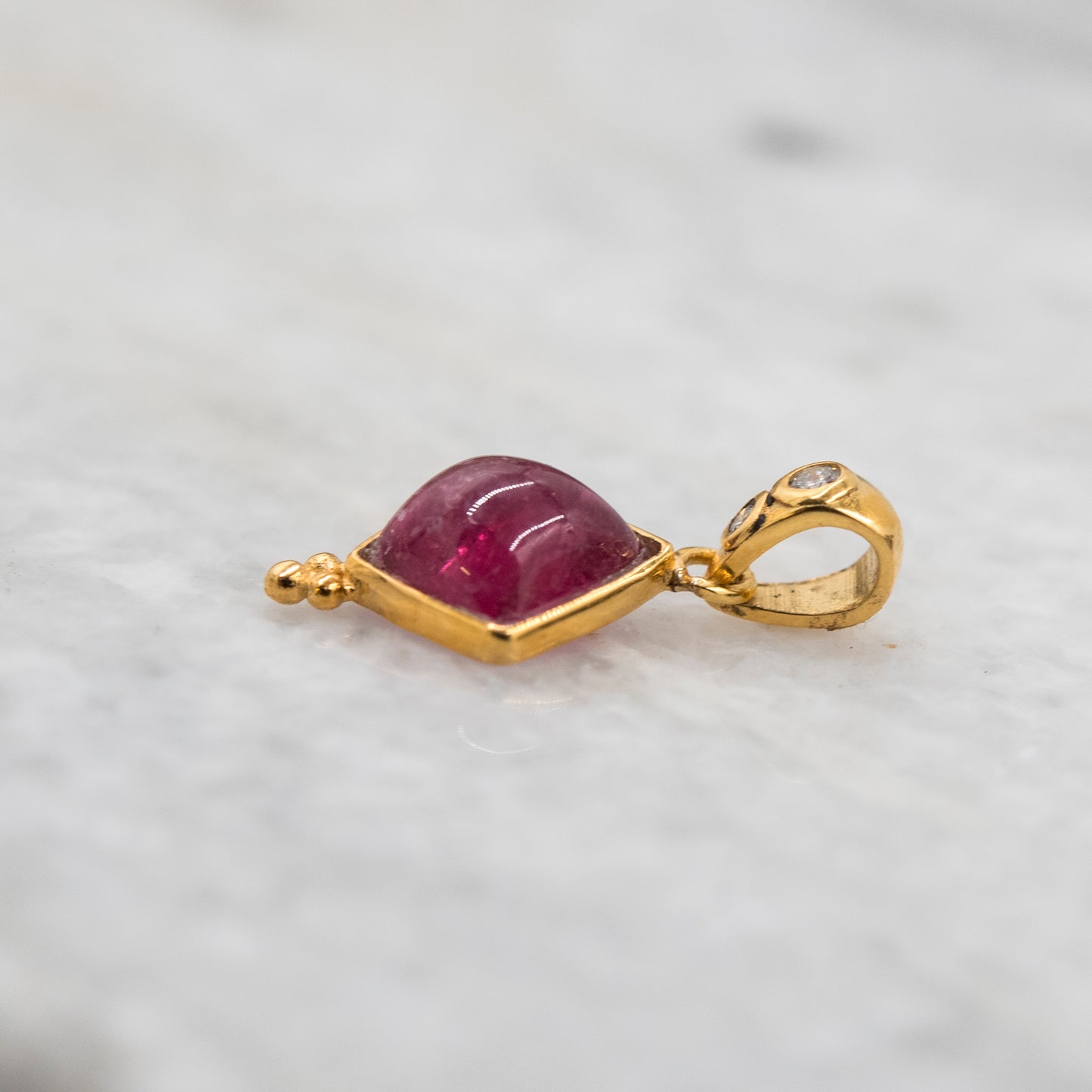 14 Karat Gold | Pink Tourmaline & Diamond Pendant Collection
