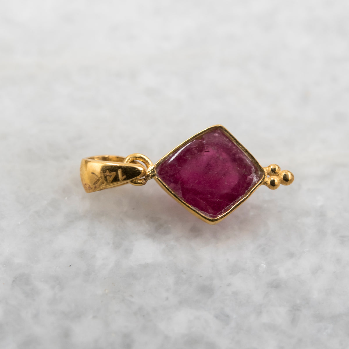 14 Karat Gold | Pink Tourmaline & Diamond Pendant Collection