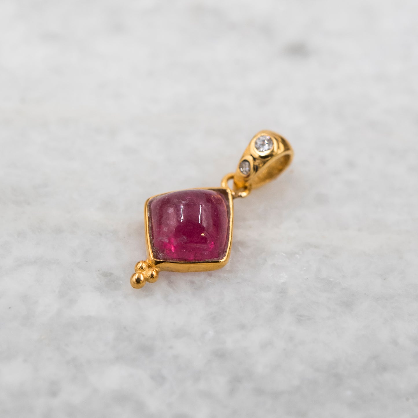14 Karat Gold | Pink Tourmaline & Diamond Pendant Collection