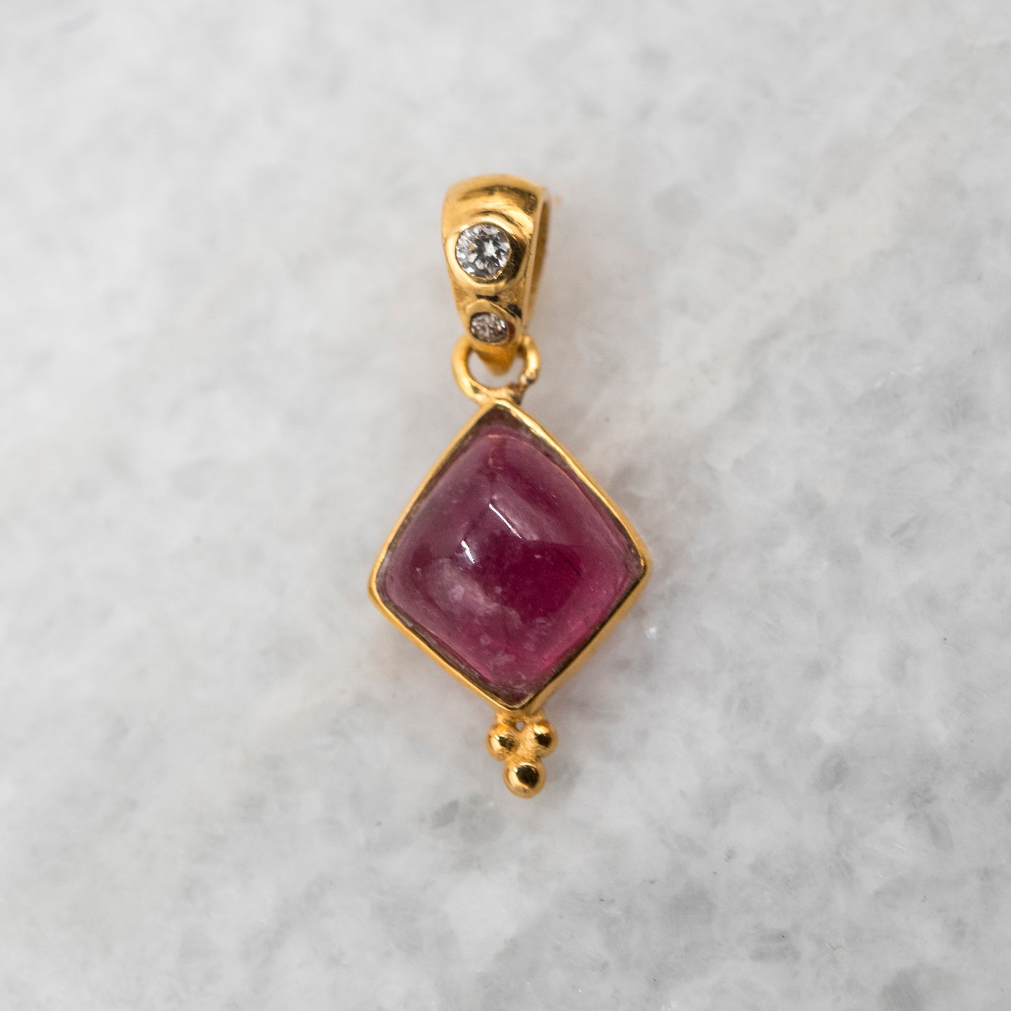 14 Karat Gold | Pink Tourmaline & Diamond Pendant Collection