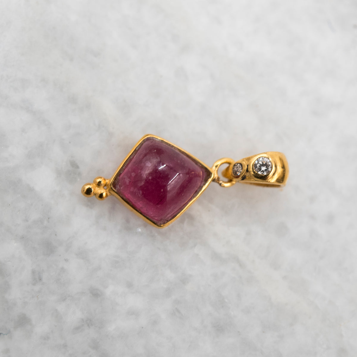 14 Karat Gold | Pink Tourmaline & Diamond Pendant Collection