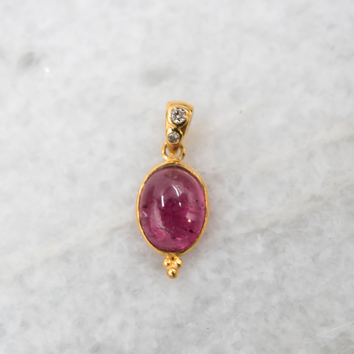 14 Karat Gold | Pink Tourmaline & Diamond Pendant Collection